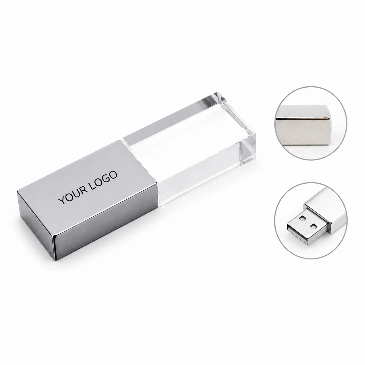 Customized Transparent Luminous Crystal USB Flash Drive