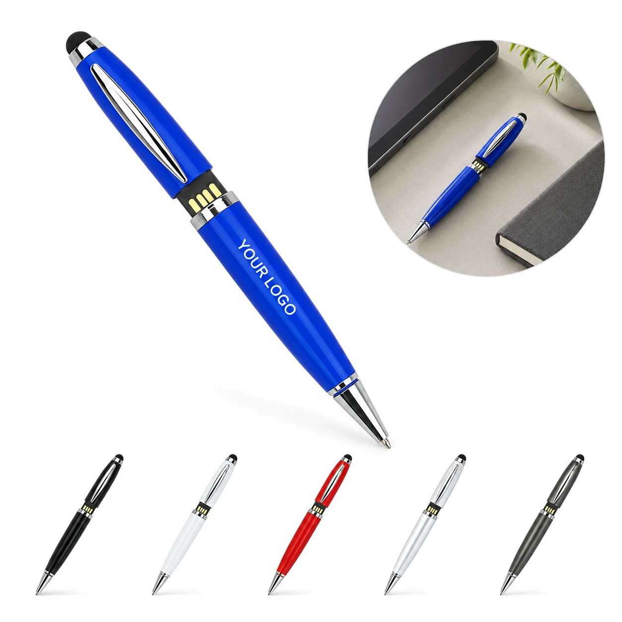 3 in 1 Touch Screen USB Pen Drive Metal Creative School Gift