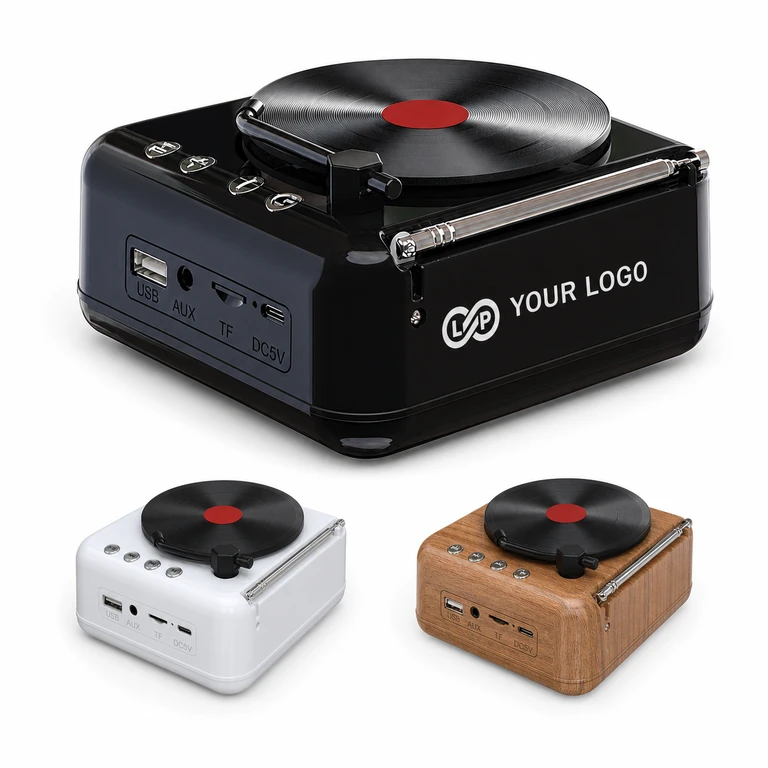 Portable Vintage Turntable Bluetooth Speaker Record Player