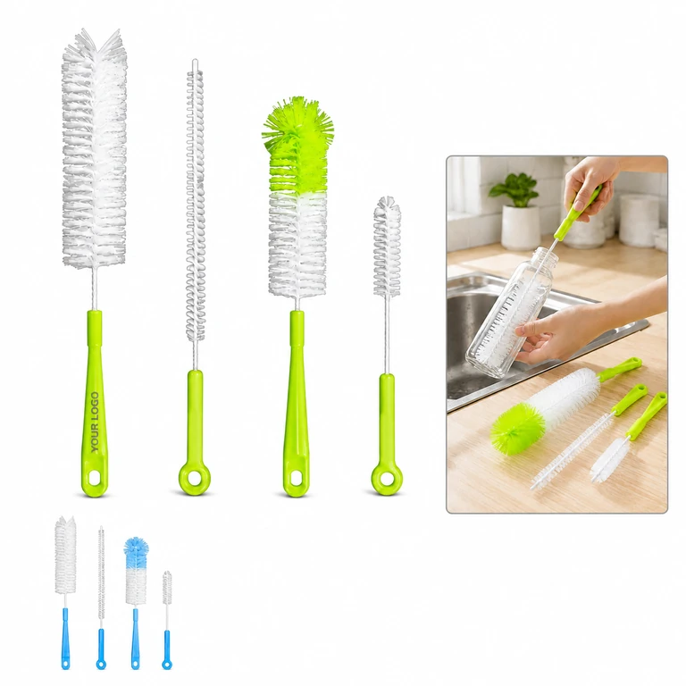 4Pcs Multi-Functional Long Handle Bottle Cleaning Brush Set