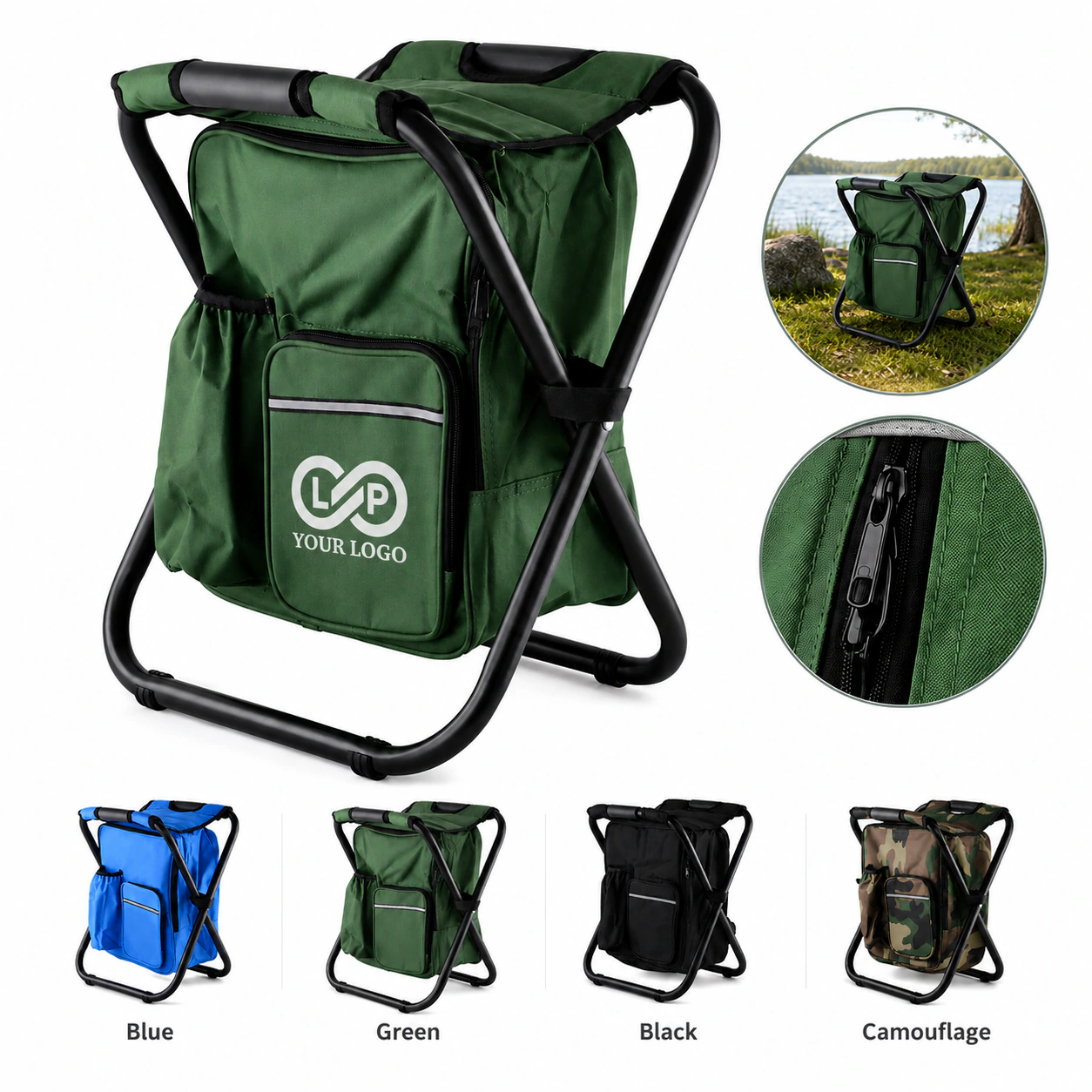 3 in 1 Camping Hiking Cooler Backpack Chair with Insulated Ice Pack