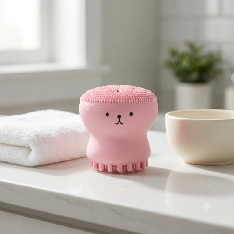 Cute Little Octopus Silicone Face Massage Cleansing Brush