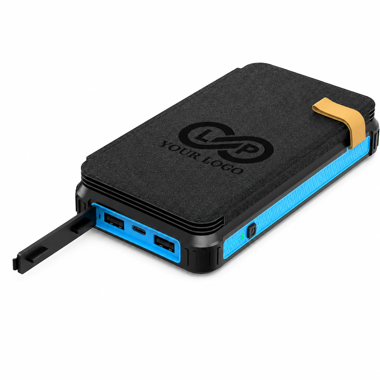 10000mAh Folding Solar Power Bank with LED Light, Wireless Charging