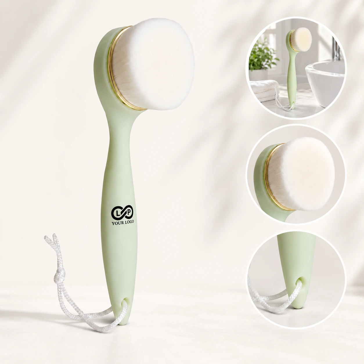 Long Handle Soft Bristle Facial Cleansing Brush for Deep Cleansing
