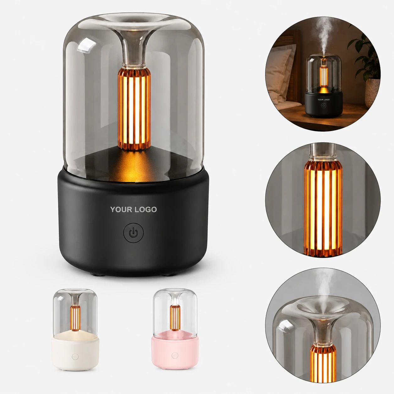 Candlelight Aromatherapy Portable Desktop Atmosphere Humidifier