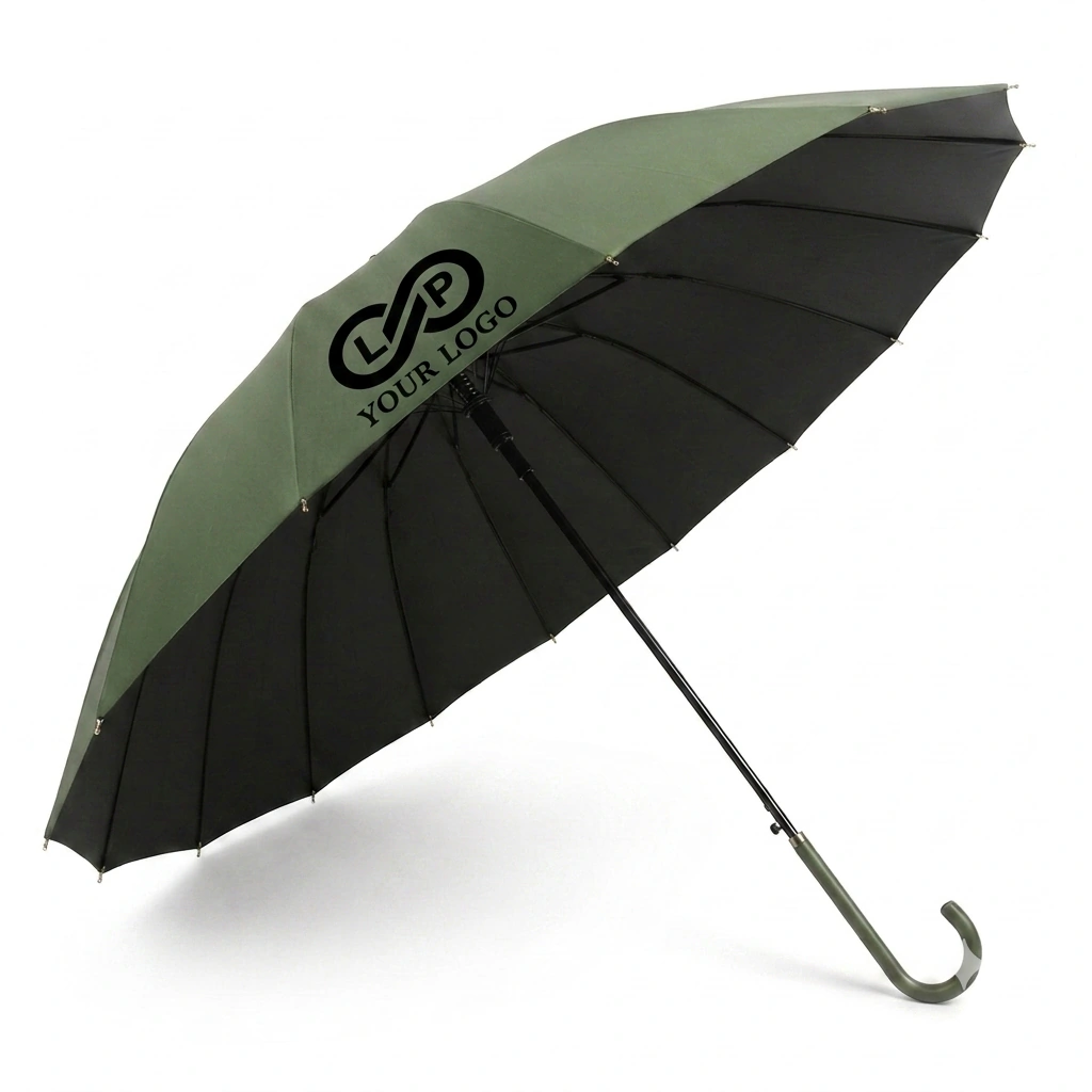 Large Classic Solid Color Auto Open Windproof UV Protection Umbrella