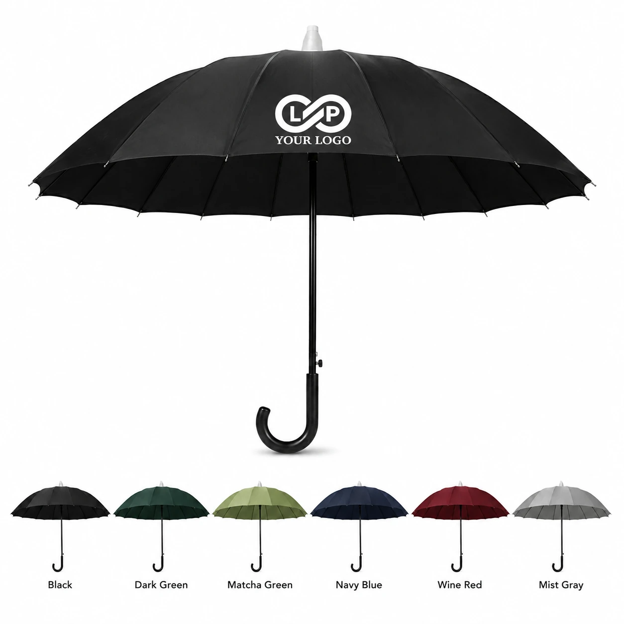 16 Rib Large Automatic Windproof Rain Strong Umbrella