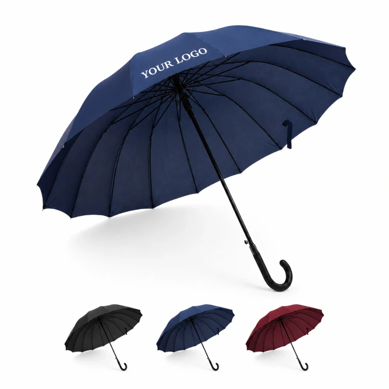 66cm XL 16-Bone Automatic Double Stock All-Weather Sunny/Rainy Umbrella