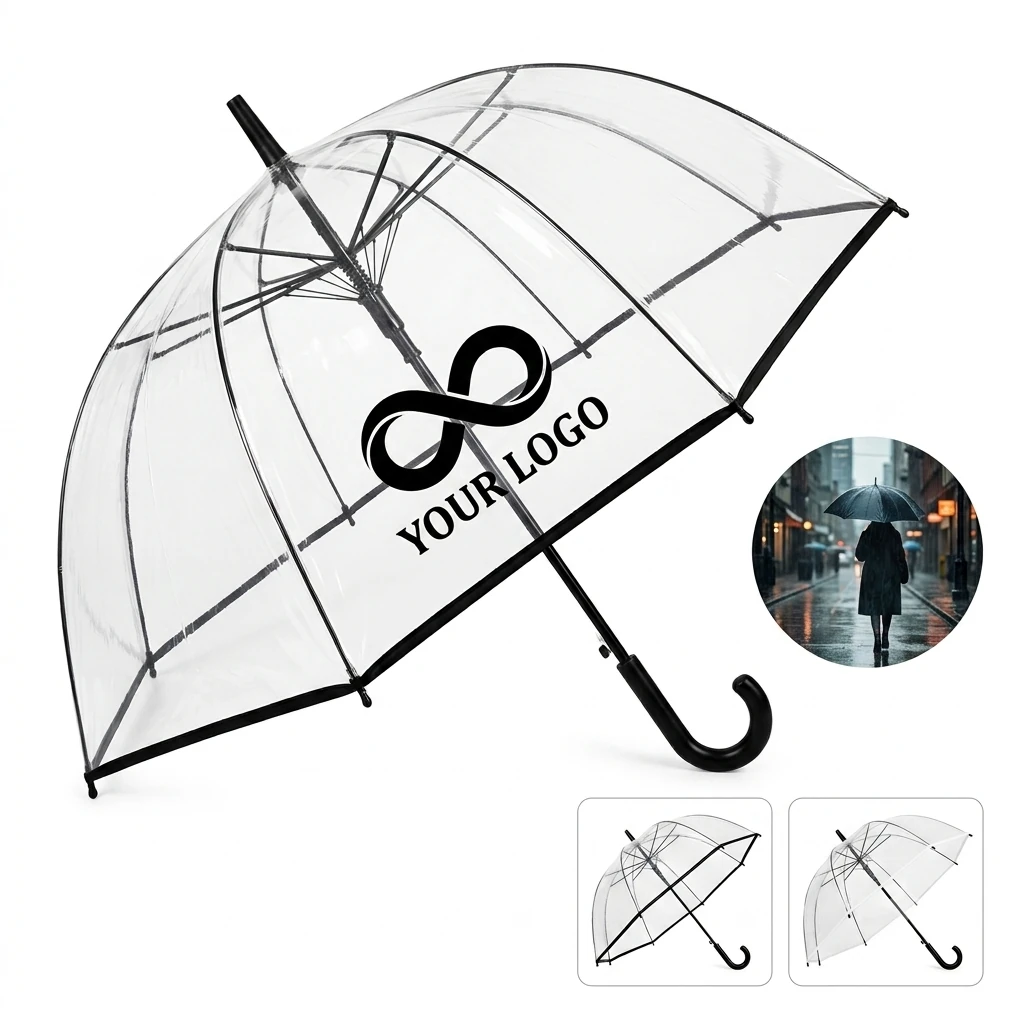 Clear Windproof Rain Wedding Prom Outdoor Bubble Umbrella