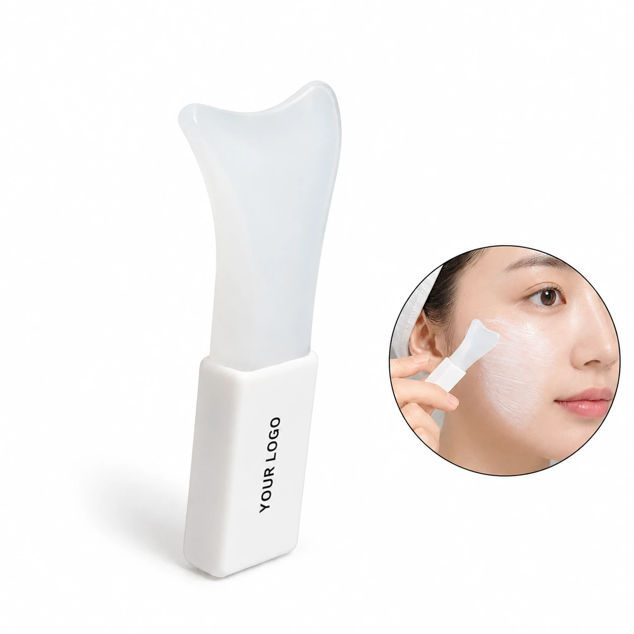 Mini Portable Soft Silicone Facial Mask Applicator Brush 3 Heads