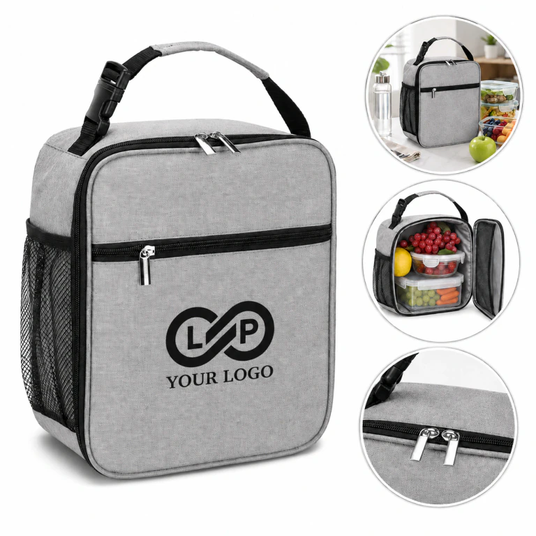Reusable Insulated Lunch Bag - Leakproof Oxford, Mesh Pockets