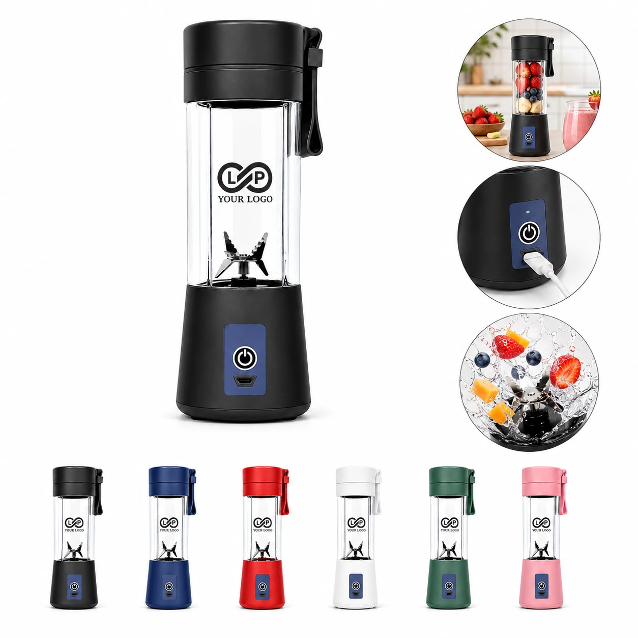 Portable Electric Juicer Blender Cup for Shakes Smoothies 14 oz