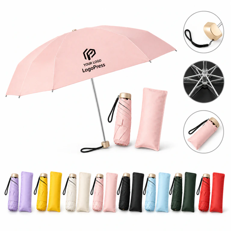 Compact UV & Rain Protection Foldable Umbrella with Teflon Coating