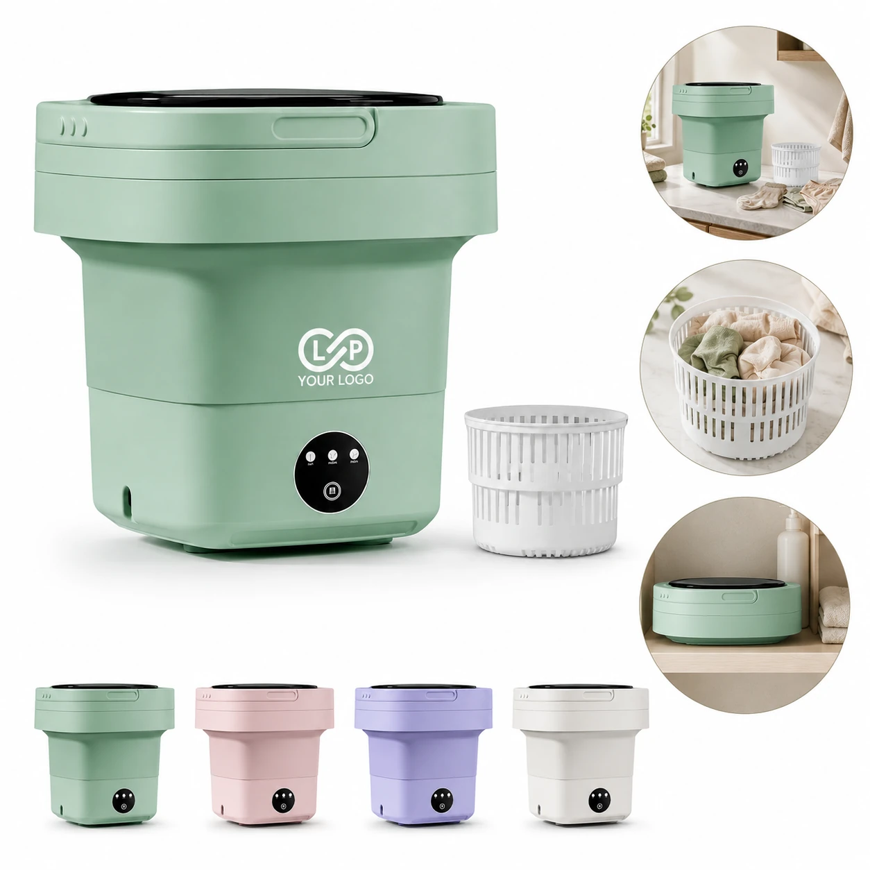 8L Foldable Portable Mini Washing Machine with Dehydrating Drying