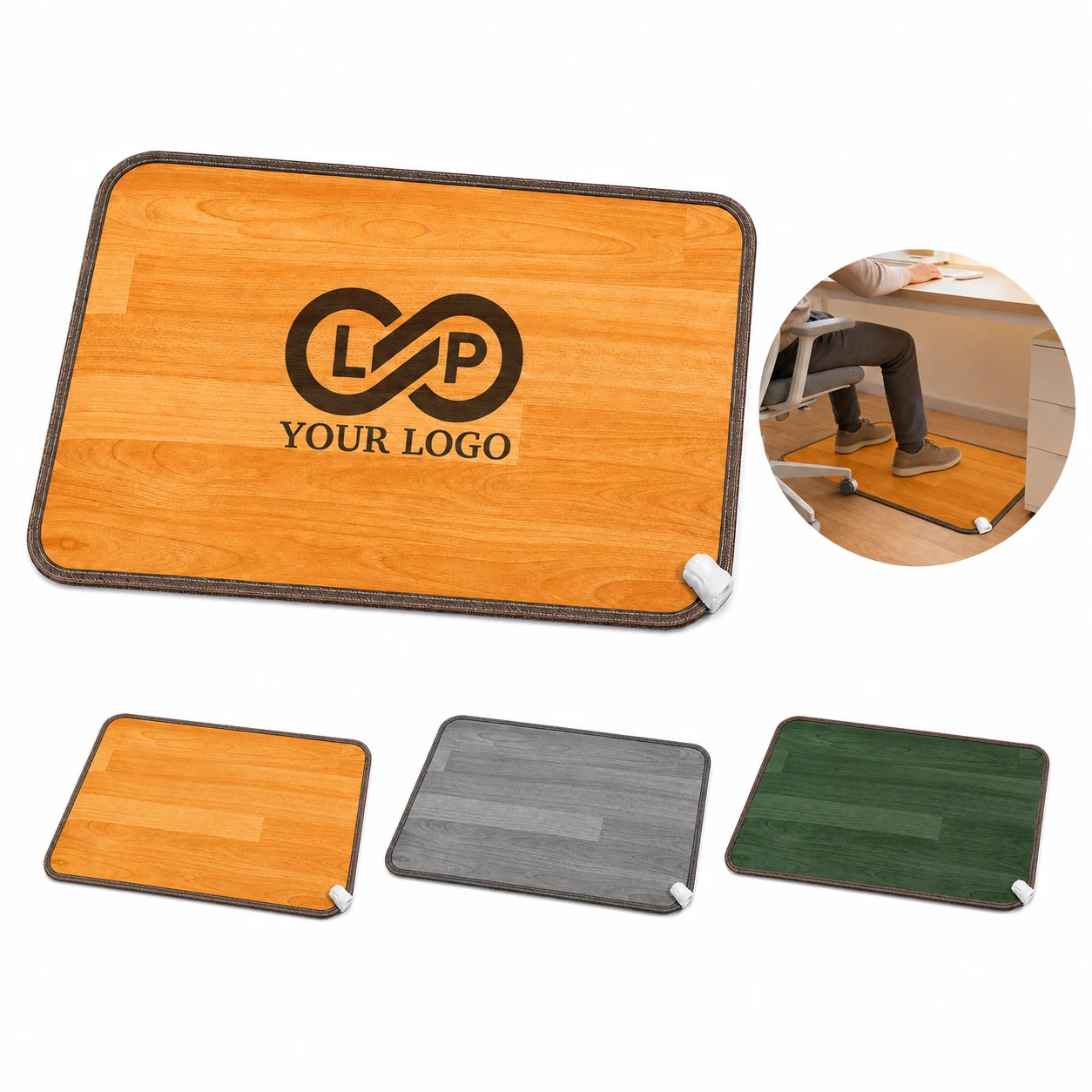 Office home under desk foot warmer electric heated floor mat
