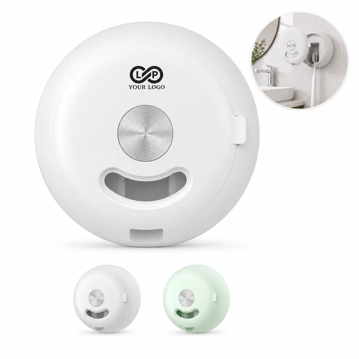 Punch-free Wall-mounted UV-C Toothbrush Sterilizer with Charging