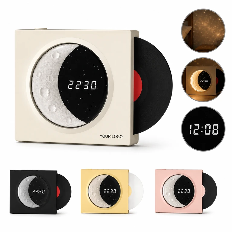 Vintage Vinyl Record Player-Style Bluetooth Speaker with HD Sound