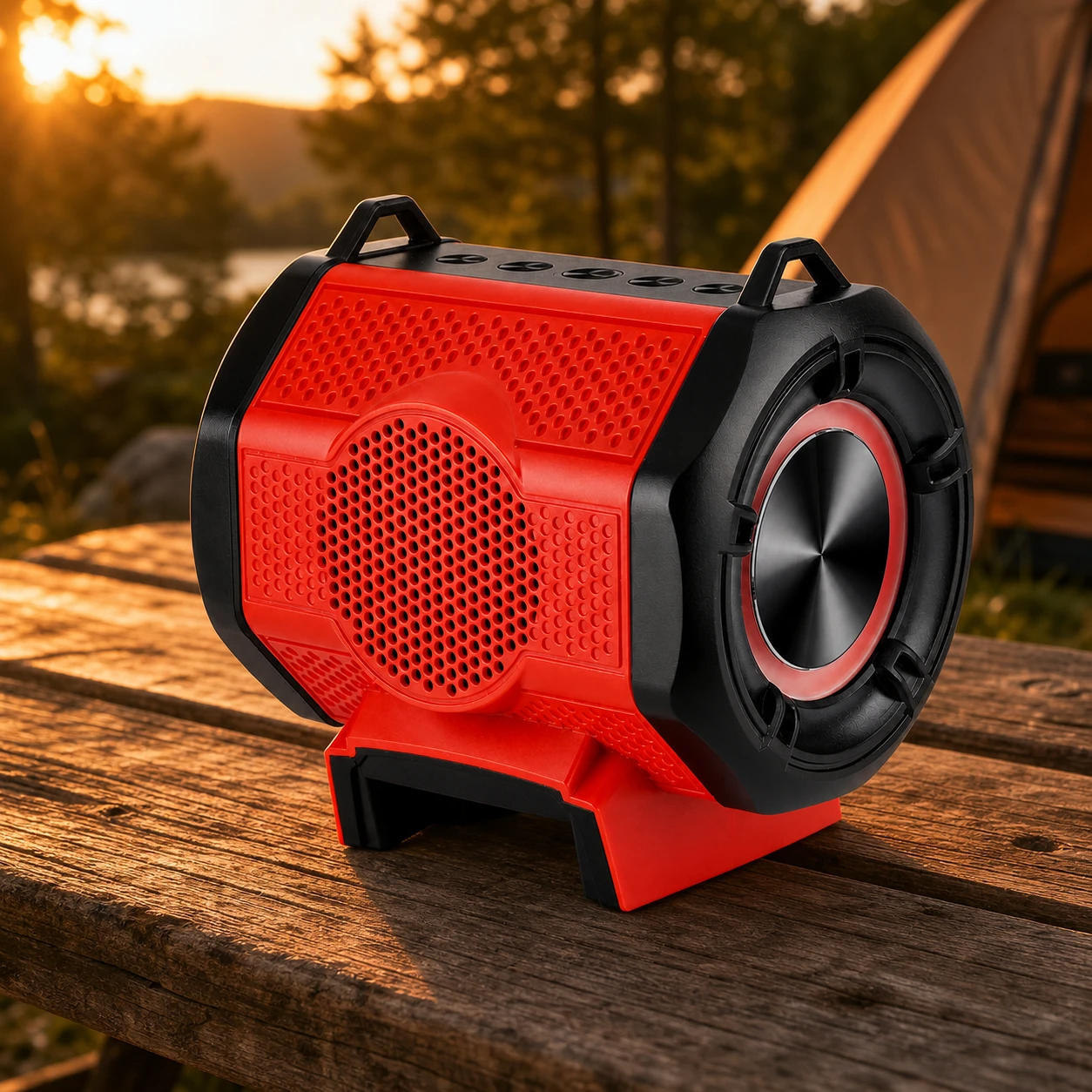 Dual-Pairing Bluetooth Speaker with USB Charging, Ambient Lights & Power