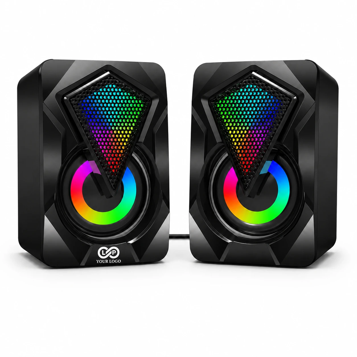 Luminous Mini Wired RGB Speaker with 2.0 Channel Stereo, USB 3.5mm Jack