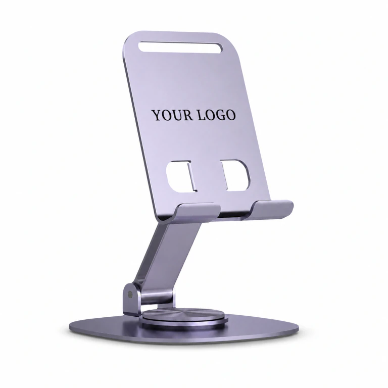 Portable Rotatable Foldable Carbon Steel Phone Stand with Adjustable Angle & Heat Dissipation