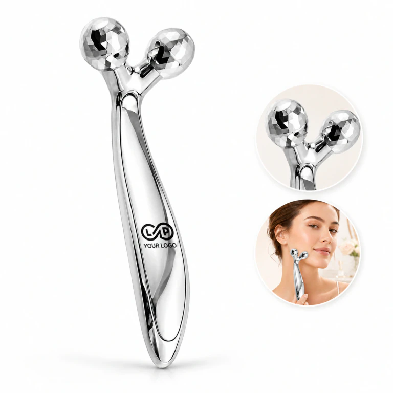 3D Roller Face Massager: Alloy, Ergonomic Handle for Lifting & Contouring