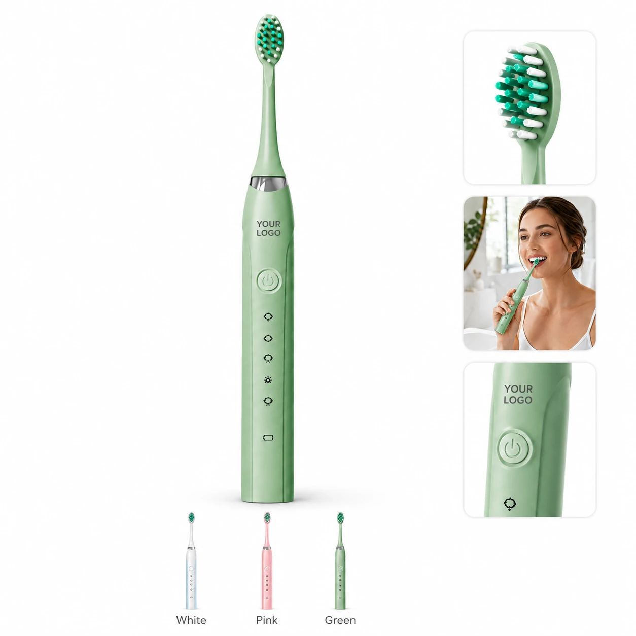 Electric Toothbrush with Vibrating Soft Bristles for Adults