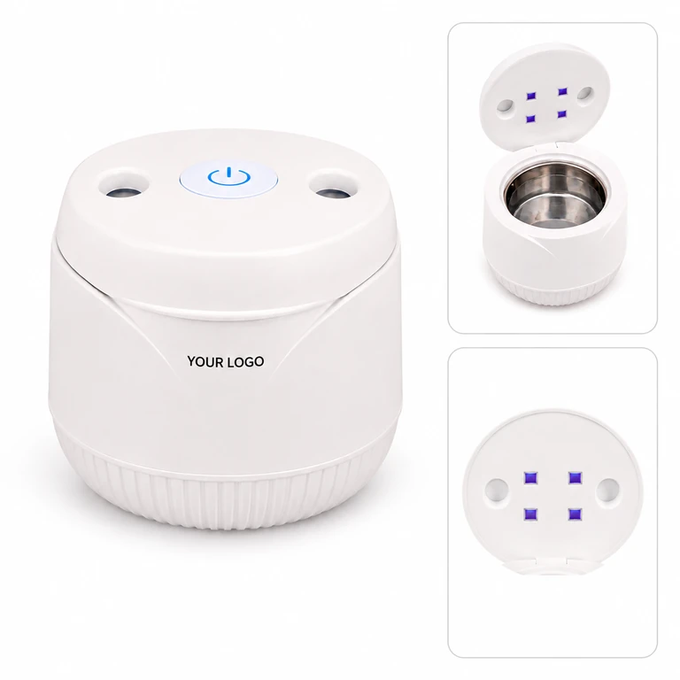 45,000Hz Ultrasonic Retainer Cleaner with 4 LED Lights, Automatic Stop