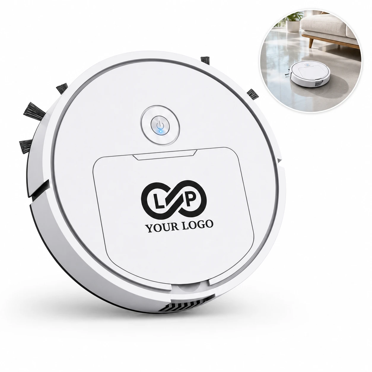 Home Mini Rechargeable Vacuum & Mop Robot: Rotating Brush, Strong Suction