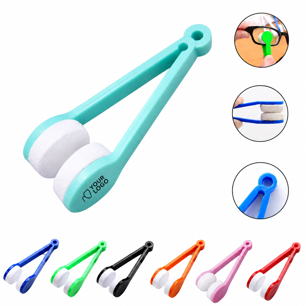 Portable Double-Sided Eyeglasses Cleaning Brush with ABS Material