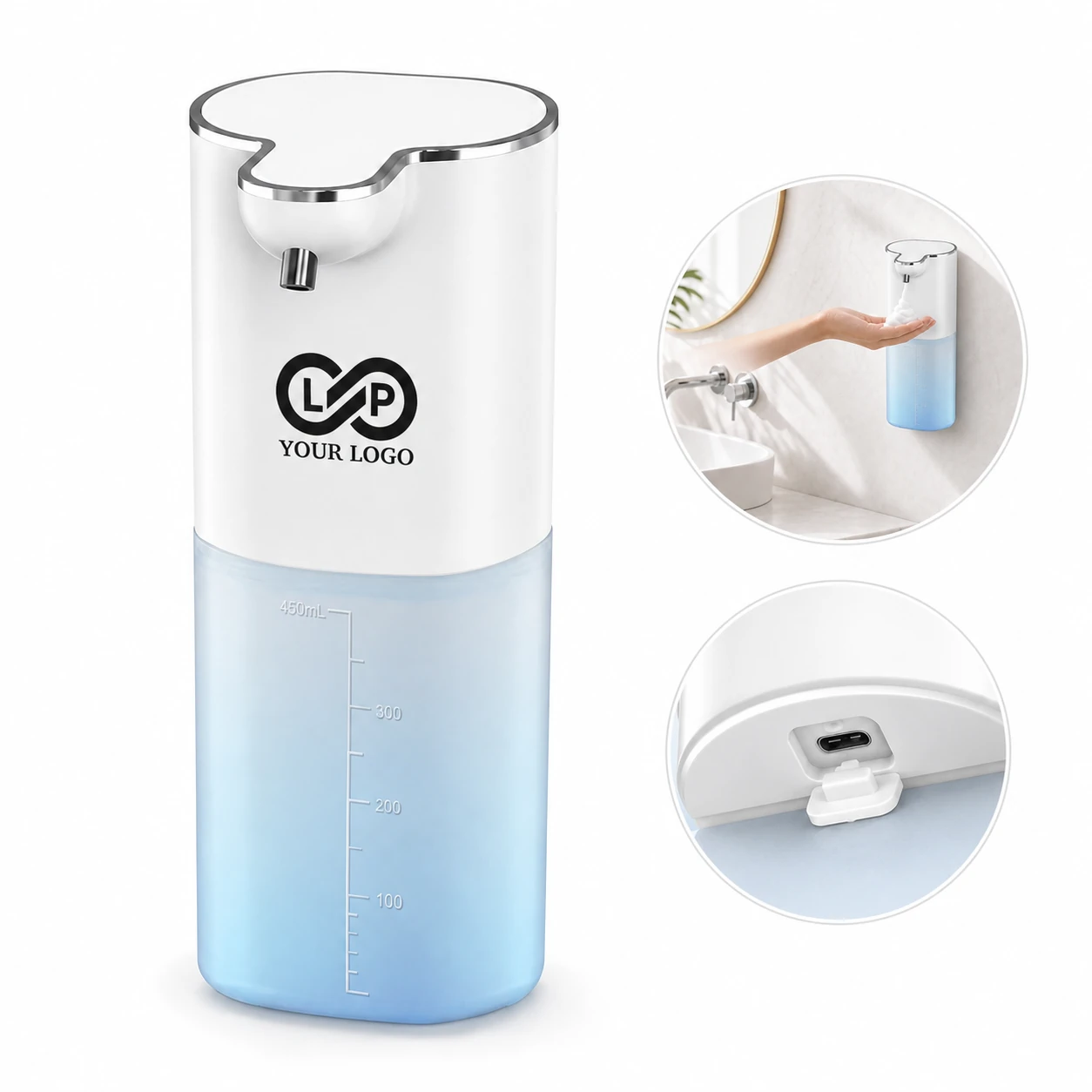 Rechargeable Touchless Wall Mounted Automatic Soap Dispenser