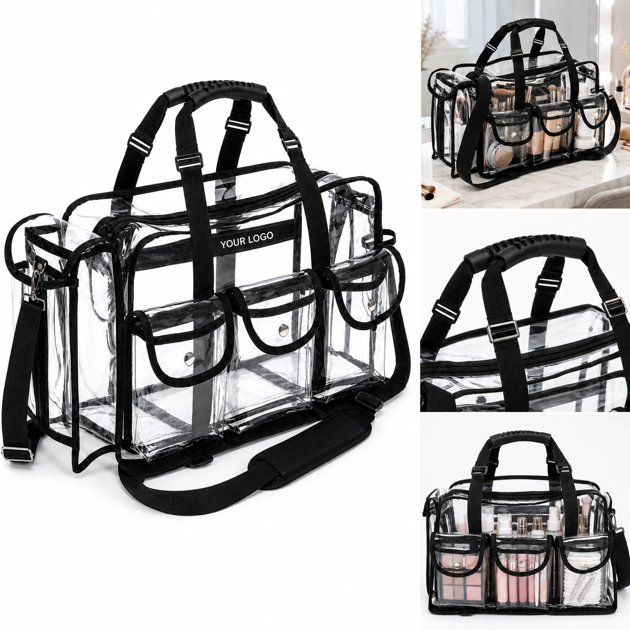 Large Capacity Clear Cosmetic Bag, Thickened PVC Waterproof Organizer