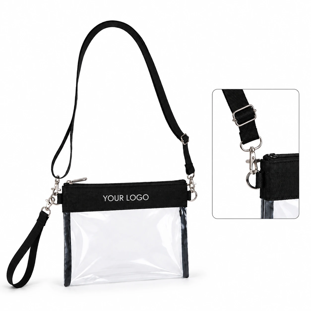 Stadium Approved Clear Crossbody Tote Bag for Women Waterproof PVC