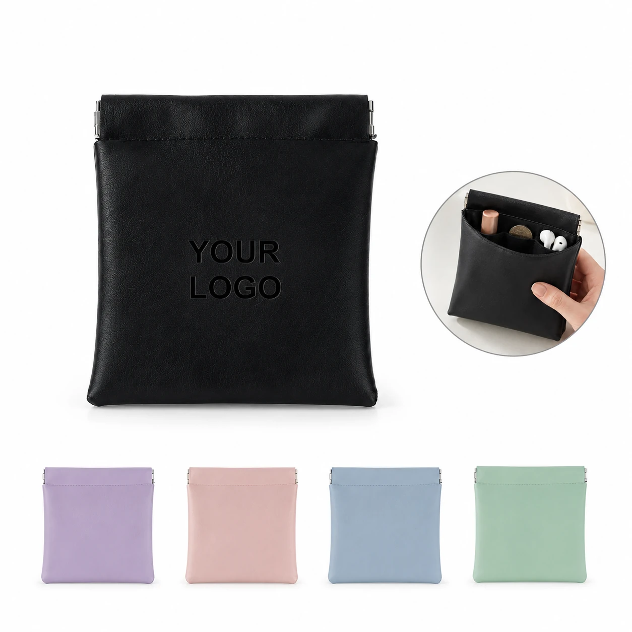 PU Leather Cosmetic Storage Bag with Multiple Compartments for Makeup