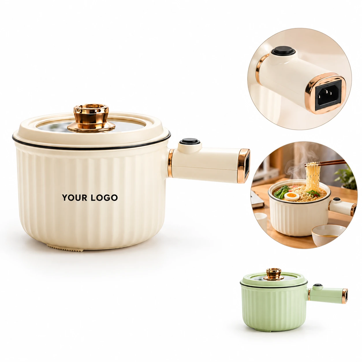 1.6L Safety Auto-Off Compact Electric Cooking Pot with Non-Stick Interior