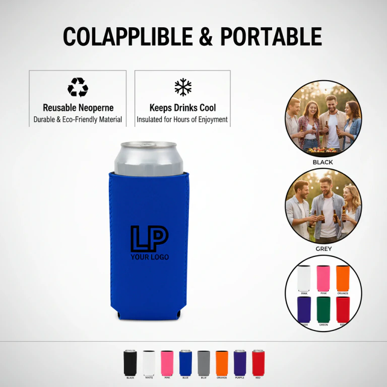 DIY Personalized Collapsible Slim Beer Can Cooler Sleeves Neoprene