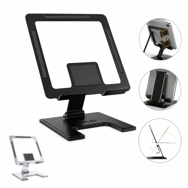 Durable Steel Adjustable Tablet Stand with Non-Slip Base