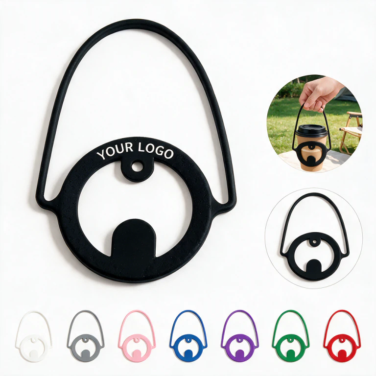 Wear-resistant Silicone Portable Compact Beverage Cup Carrier