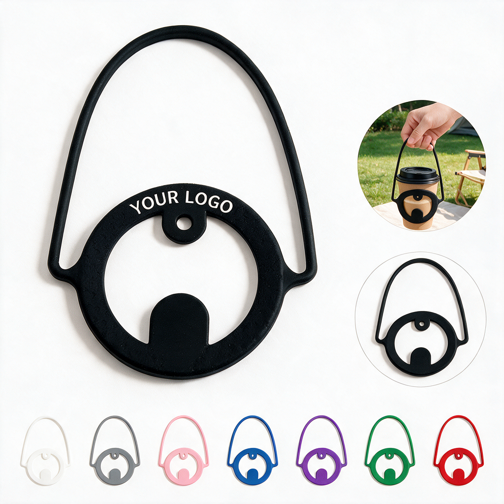 Wear-resistant Silicone Portable Compact Beverage Cup Carrier