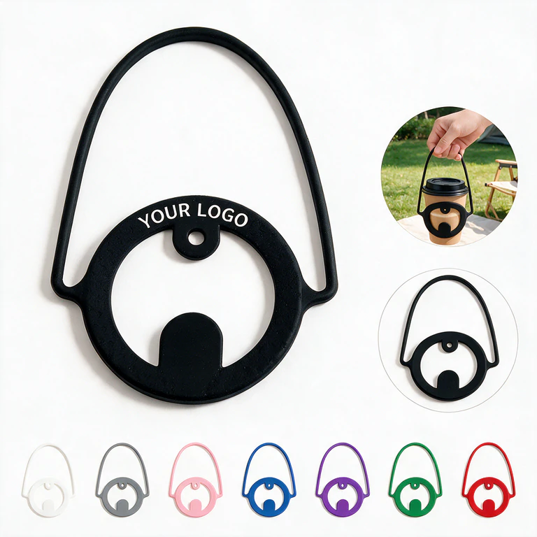 Wear-resistant Silicone Portable Compact Beverage Cup Carrier