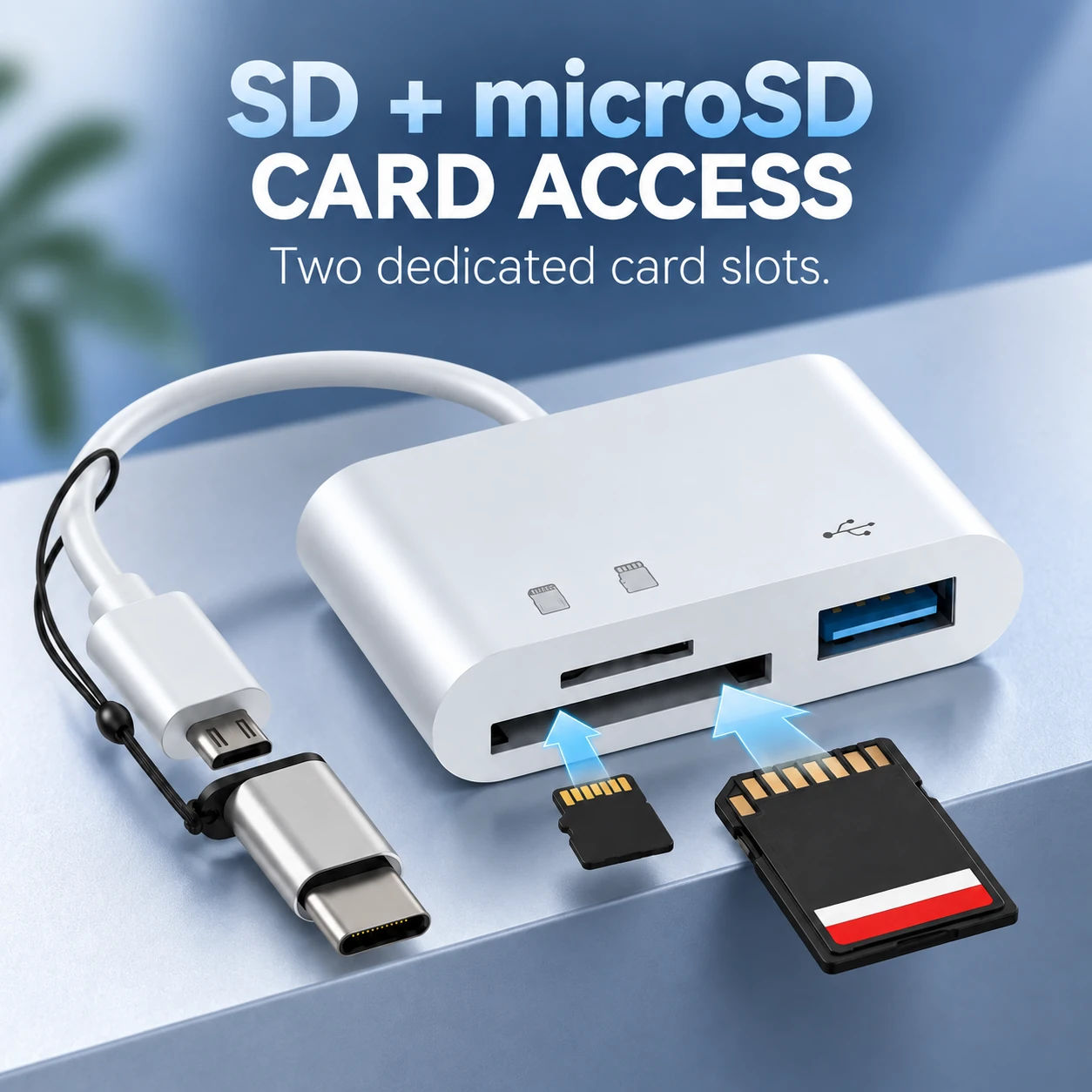 Portable Multi-Card Reader for Phone Laptop High-Speed SD TF Transfer