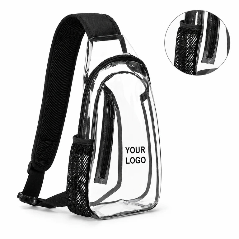 Stadium Approved Transparent PVC Clear Sling Crossbody Bag