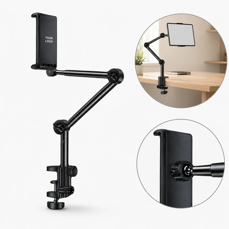 Adjustable Arm Clamp Desk Bed Mount Tablet Stand Holder