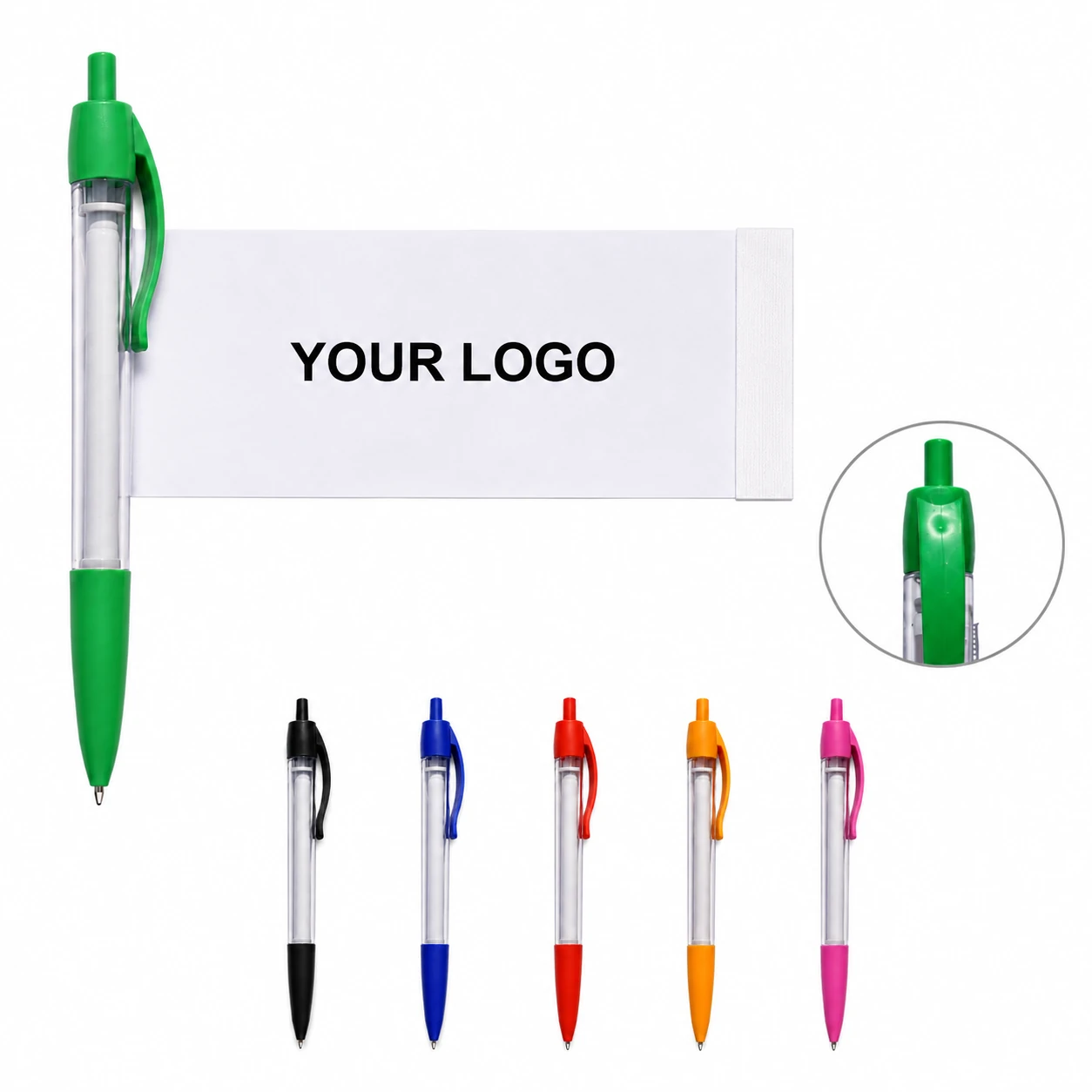 Retractable Pullout Banner Pen with Custom Logo, Promotional Plastic