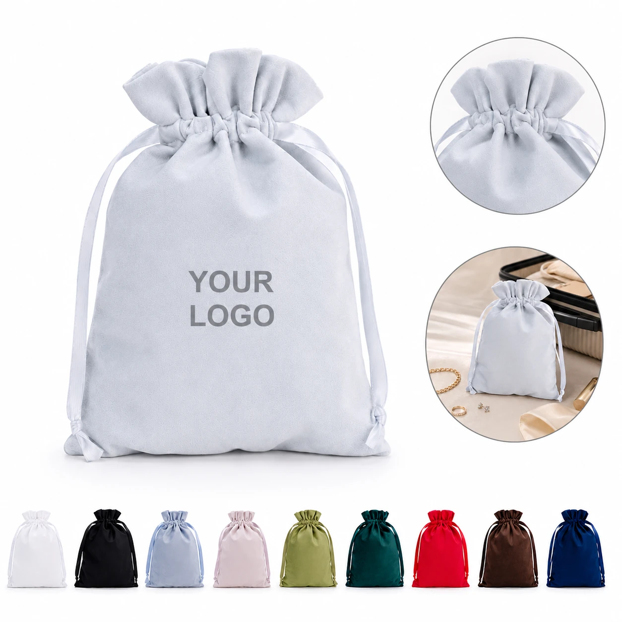 Custom Jewelry Accessories Velvet Drawstring Storage Bag