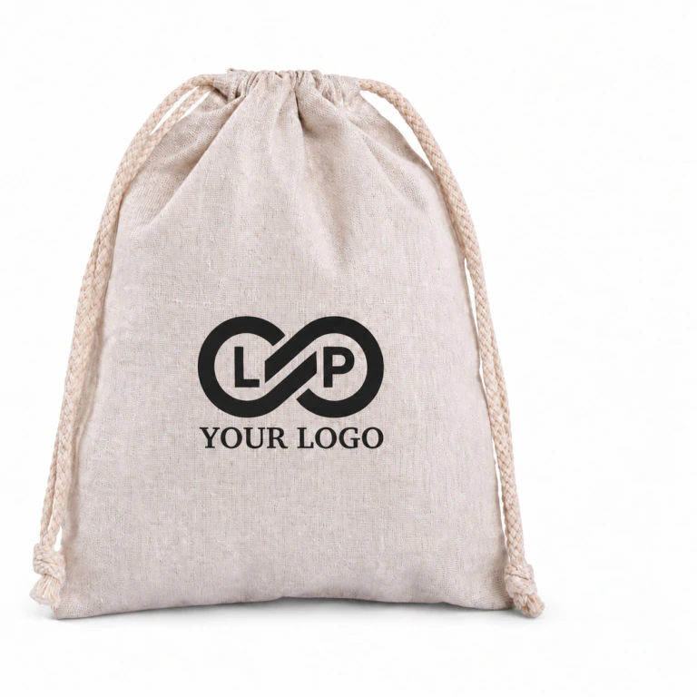 Colorful Hemp Jewelry Storage Drawstring Linen Bag with Custom Logo