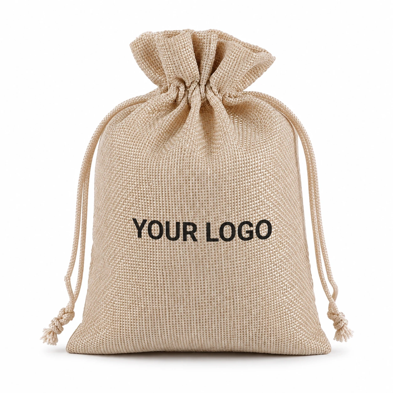 Custom Dustproof Hanging Hemp Jewelry Gift Drawstring Burlap Bag