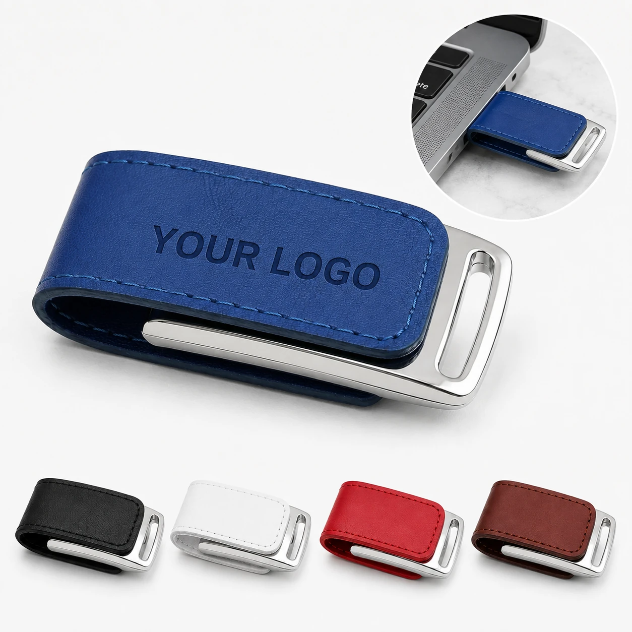 Cute Cartoon Design Leather USB Flash Drive with Customizable Logo