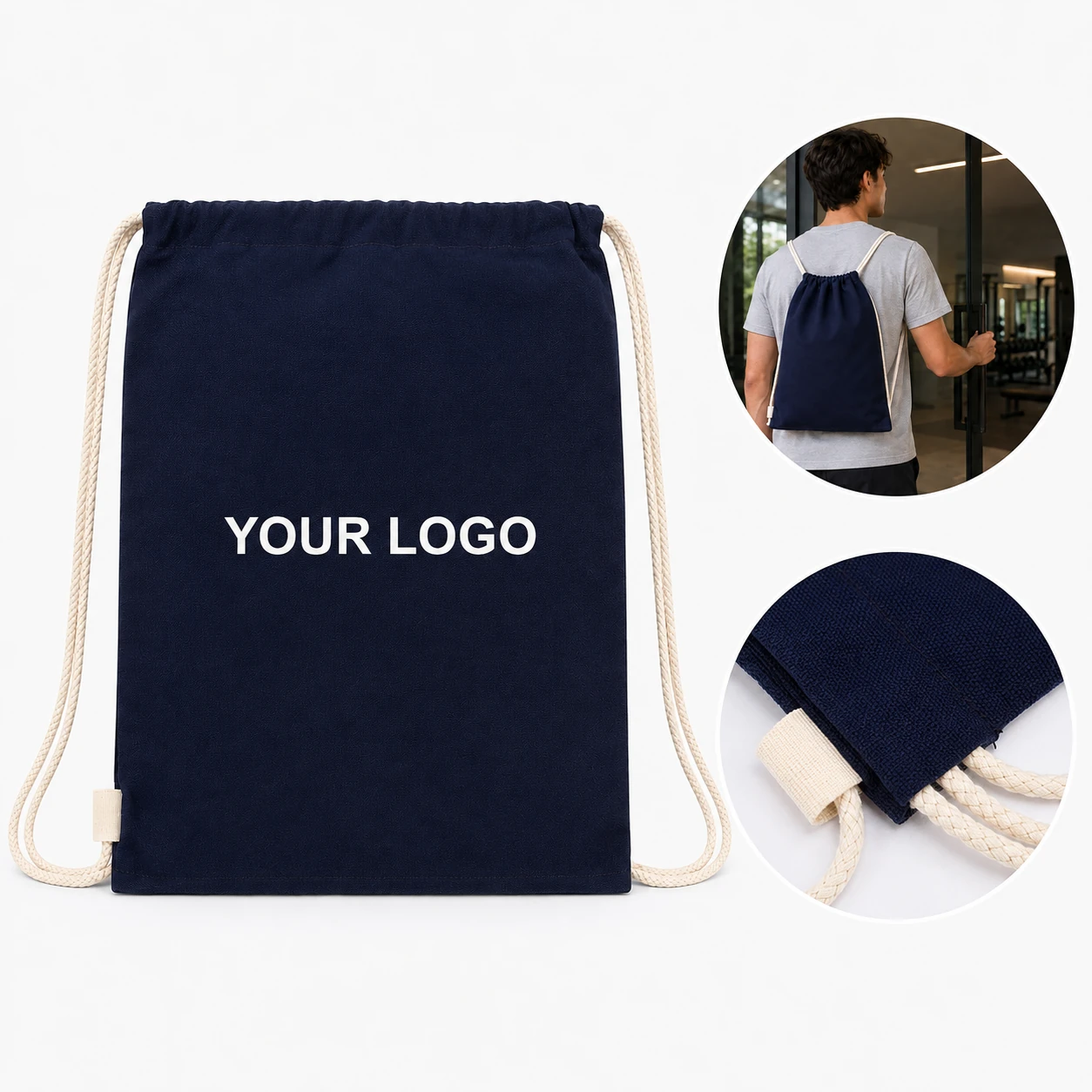 Colorful Multifunctional Portable Canvas Drawstring Backpack