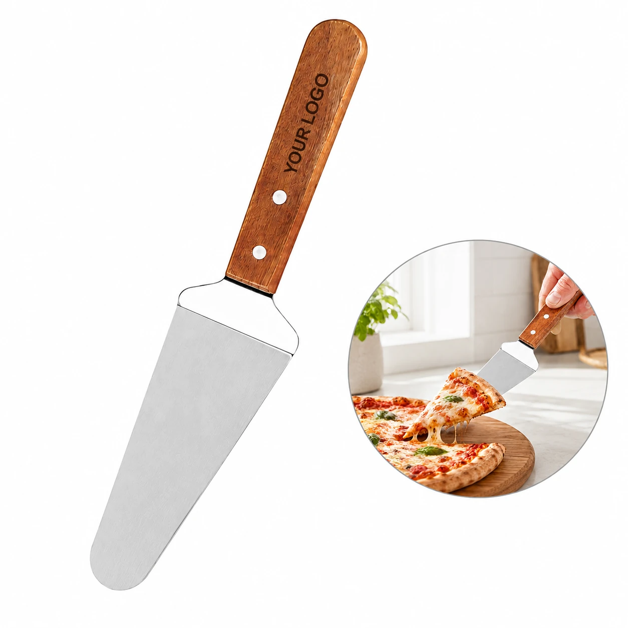 Stainless Steel Pizza Shovel with Wide Surface and Ergonomic Handle