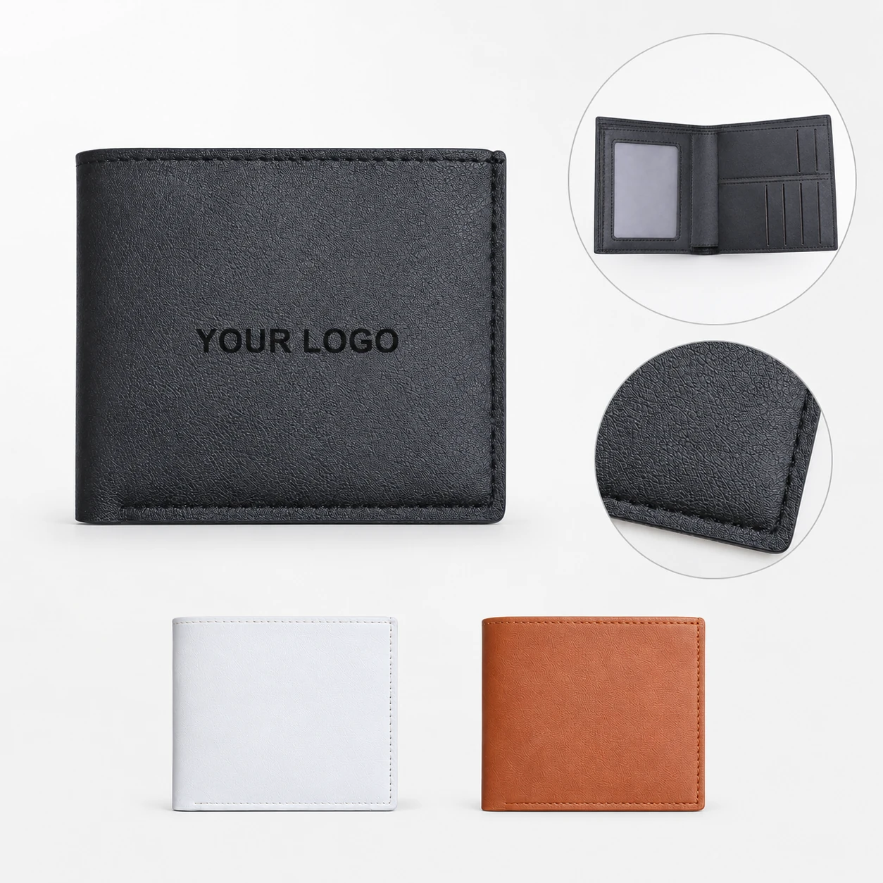 Large Capacity Bifold Men Leather Wallet with 6 Card Slots RFID Blocking